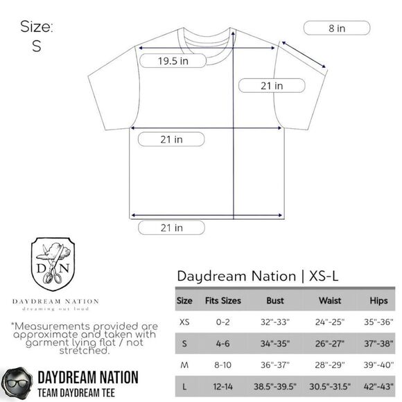 DAYDREAM NATION TEAM DAYDREAM CREWNECK OVERSIZED T SHIRT IN BLUE JEAN - Picture 8 of 11